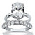 6.91 TCW Oval-Cut Cubic Zirconia Platinum over Sterling Silver Wedding Band Set-11 at PalmBeach Jewelry