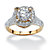 2.96 TCW Round Cubic Zirconia Pave 14k Gold over Sterling Silver Ring-11 at PalmBeach Jewelry