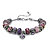 Round Purple Crystal Silvertone Bali-Style Beaded Charm and Spacer Bracelet 8"-11 at PalmBeach Jewelry
