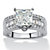 3.43 TCW Princess-Cut Cubic Zirconia Platinum over Sterling Silver Engagement Anniversary Ring-11 at PalmBeach Jewelry