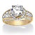 3.51 TCW Round Cubic Zirconia 14k Yellow Gold over Sterling Silver Wedding Band-11 at PalmBeach Jewelry