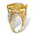 9.96 TCW Checkerboard-Cut Citrine and White Topaz Ring in 14k Gold over .925 Sterling Silver-12 at PalmBeach Jewelry