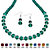 Beaded Simulated Birthstone Necklace and Earrings Set in Silvertone-105 at PalmBeach Jewelry