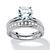 2.20 TCW Round Cubic Zirconia Wedding Ring Set in Platinum over Sterling Silver-11 at Direct Charge presents PalmBeach