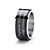Serenity Prayer Cross Spinner Ring in Black IP Stainless Steel and Stainless Steel-12 at PalmBeach Jewelry