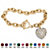 Crystal Heart Charm Simulated Birthstone Toggle Bracelet in Yellow Gold Tone-104 at PalmBeach Jewelry