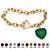 Crystal Heart Charm Simulated Birthstone Toggle Bracelet in Yellow Gold Tone-105 at PalmBeach Jewelry