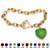 Crystal Heart Charm Simulated Birthstone Toggle Bracelet in Yellow Gold Tone-108 at PalmBeach Jewelry