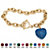 Crystal Heart Charm Simulated Birthstone Toggle Bracelet in Yellow Gold Tone-109 at PalmBeach Jewelry