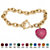 Crystal Heart Charm Simulated Birthstone Toggle Bracelet in Yellow Gold Tone-110 at PalmBeach Jewelry
