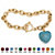 Crystal Heart Charm Simulated Birthstone Toggle Bracelet in Yellow Gold Tone-112 at PalmBeach Jewelry