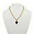 Crystal Heart Charm Simulated Birthstone Toggle Necklace in Yellow Gold Tone-15 at Direct Charge presents PalmBeach