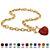 Crystal Heart Charm Simulated Birthstone Toggle Necklace in Yellow Gold Tone-101 at Direct Charge presents PalmBeach