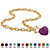 Crystal Heart Charm Simulated Birthstone Toggle Necklace in Yellow Gold Tone-102 at Direct Charge presents PalmBeach