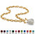 Crystal Heart Charm Simulated Birthstone Toggle Necklace in Yellow Gold Tone-104 at Direct Charge presents PalmBeach