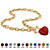 Crystal Heart Charm Simulated Birthstone Toggle Necklace in Yellow Gold Tone-107 at Direct Charge presents PalmBeach