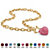 Crystal Heart Charm Simulated Birthstone Toggle Necklace in Yellow Gold Tone-110 at Direct Charge presents PalmBeach