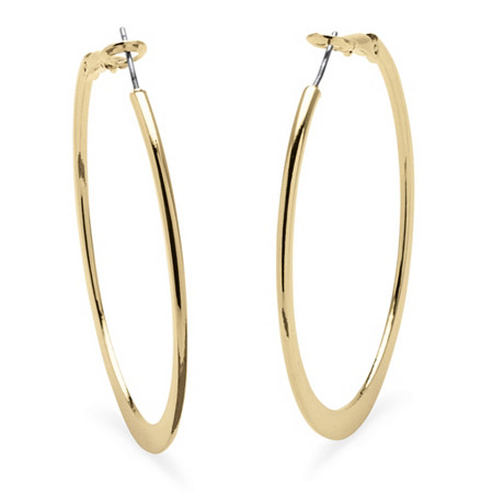 Hoop Earrings in 18k Gold-Plated with Surgical Steel Posts 2" at PalmBeach Jewelry