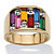 Multicolor Simulated Gemstone Baguette Ring 1.95 TCW Gold-Plated-11 at PalmBeach Jewelry