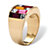 Multicolor Simulated Gemstone Baguette Ring 1.95 TCW Gold-Plated-12 at PalmBeach Jewelry