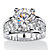 Round Cubic Zirconia Bridge Engagement Ring 6.96 TCW Platinum-Plated-11 at PalmBeach Jewelry