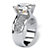 Round Cubic Zirconia Bridge Engagement Ring 6.96 TCW Platinum-Plated-12 at PalmBeach Jewelry
