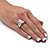 Round Cubic Zirconia Bridge Engagement Ring 6.96 TCW Platinum-Plated-13 at PalmBeach Jewelry