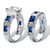 Princess-Cut Cubic Zirconia and Simulated Blue Sapphire Wedding Ring Set 5.45 TCW Platinum-Plated-12 at PalmBeach Jewelry