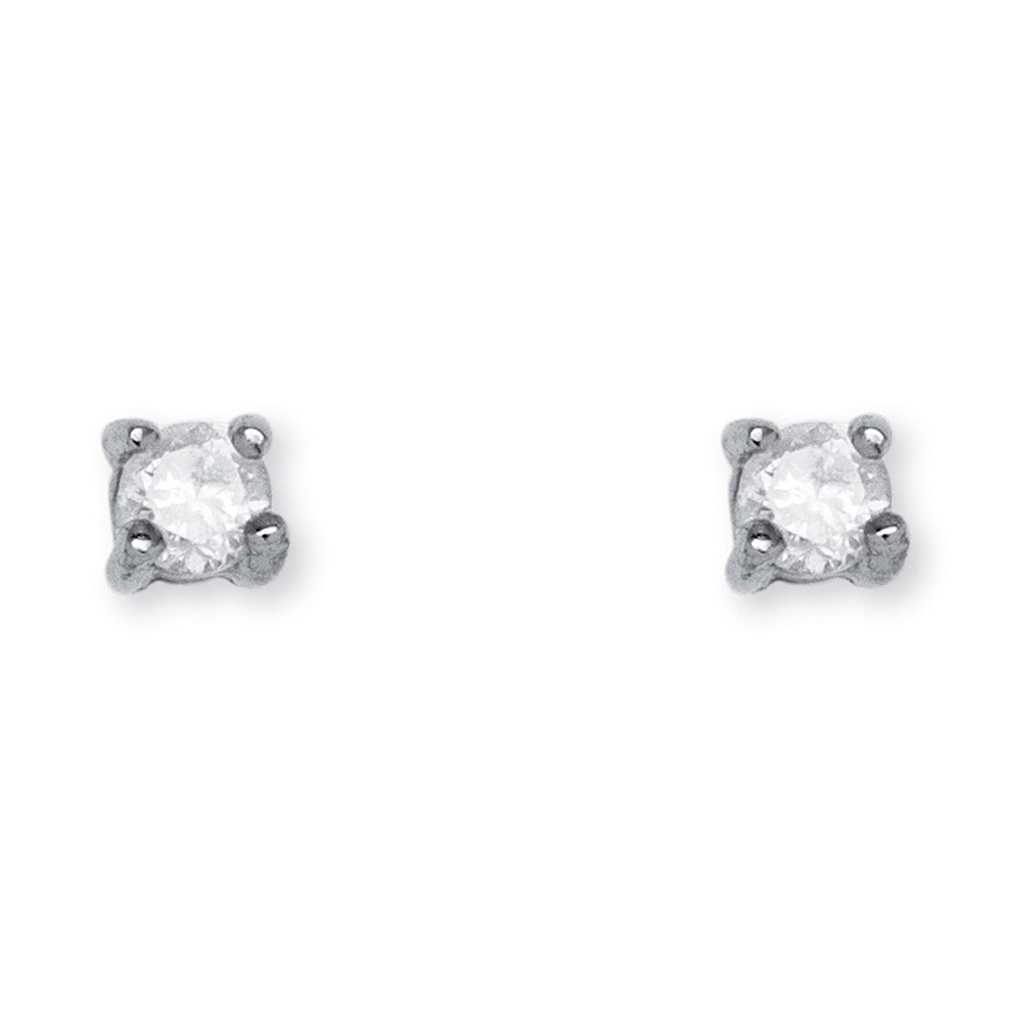 1/10 TCW Diamond Stud Earrings in Sterling Silver at PalmBeach Jewelry