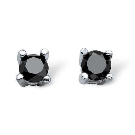 1/10 TCW Black Diamond Stud Earrings in Sterling Silver at PalmBeach Jewelry