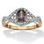 1.10 TCW Oval-Cut Genuine Mystic Fire Topaz and Diamond Accent Two-Tone Ring in 18k Gold over Sterling Silver-11 at PalmBeach Jewelry