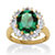 7.08 TCW Created Oval-Cut Emerald Ring with CZ Accents in 18k Gold over Sterling Silver-11 at PalmBeach Jewelry