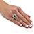 7.08 TCW Created Oval-Cut Emerald Ring with CZ Accents in 18k Gold over Sterling Silver-13 at PalmBeach Jewelry