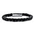 SETA JEWELRY Men's Black Leather Bracelet with Stainless Steel Slip Lock Closure 9"-11 at Seta Jewelry