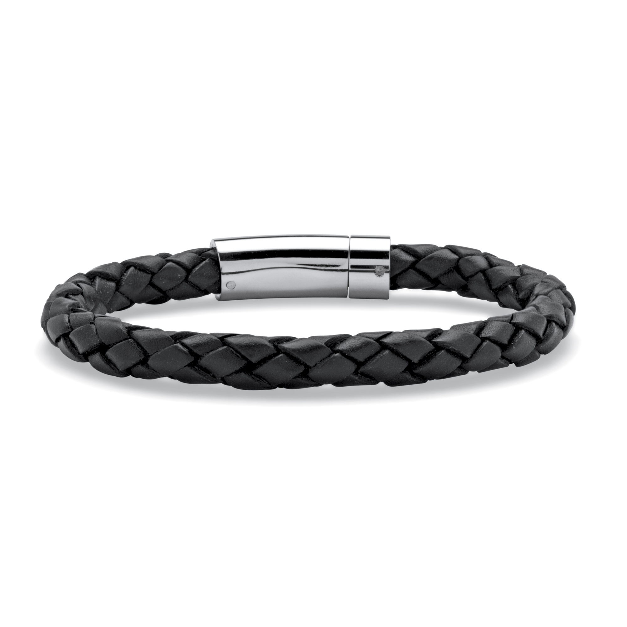 palmbeach jewelry closure slip lock bracelet stainless steel leather palmbeachjewelry