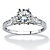 SETA JEWELRY 2.14 TCW Round Cubic Zirconia and Baguette Accents Ring in 10k White Gold-11 at Seta Jewelry