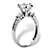 2.14 TCW Round Cubic Zirconia and Baguette Accents Ring in 10k White Gold-12 at PalmBeach Jewelry