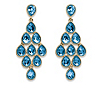 Related Item Pear-Cut Simulated Birthstone Chandelier Earrings in Yellow Gold Tone