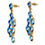 SETA JEWELRY Pear-Cut Simulated Birthstone Chandelier Earrings in Yellow Gold Tone-12 at Seta Jewelry