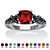 SETA JEWELRY Cushion-Cut Simulated Birthstone Butterfly and Scroll Ring in Antiqued Sterling Silver-101 at Seta Jewelry