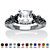 SETA JEWELRY Cushion-Cut Simulated Birthstone Butterfly and Scroll Ring in Antiqued Sterling Silver-104 at Seta Jewelry