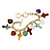 Multicolor Agate Heart and Cross Charm Bracelet in Yellow Gold Tone-11 at PalmBeach Jewelry