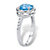 Round Simulated Simulated Birthstone and Cubic Zirconia Halo Ring in Sterling Silver-12 at PalmBeach Jewelry