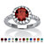 Round Simulated Simulated Birthstone and Cubic Zirconia Halo Ring in Sterling Silver-101 at PalmBeach Jewelry