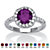 Round Simulated Simulated Birthstone and Cubic Zirconia Halo Ring in Sterling Silver-102 at PalmBeach Jewelry