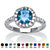 Round Simulated Simulated Birthstone and Cubic Zirconia Halo Ring in Sterling Silver-103 at PalmBeach Jewelry