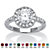 Round Simulated Simulated Birthstone and Cubic Zirconia Halo Ring in Sterling Silver-104 at PalmBeach Jewelry