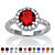 Round Simulated Simulated Birthstone and Cubic Zirconia Halo Ring in Sterling Silver-107 at PalmBeach Jewelry