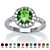 Round Simulated Simulated Birthstone and Cubic Zirconia Halo Ring in Sterling Silver-108 at PalmBeach Jewelry