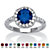 Round Simulated Simulated Birthstone and Cubic Zirconia Halo Ring in Sterling Silver-109 at PalmBeach Jewelry